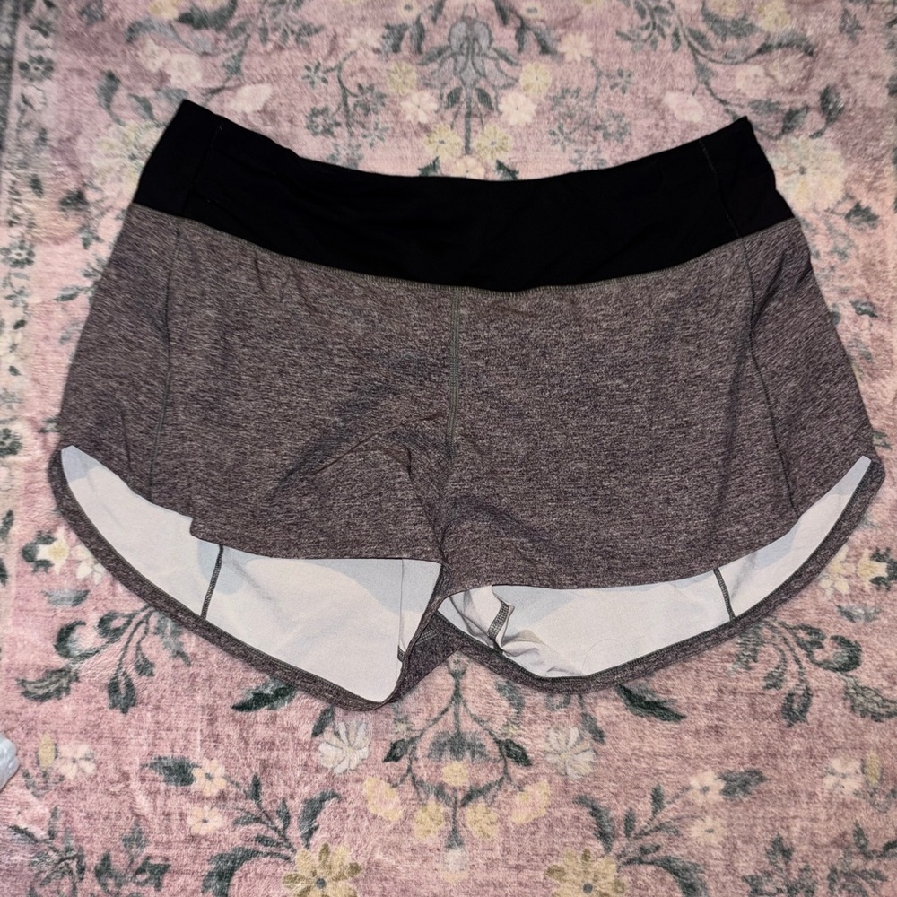 Lululemon Athletica Black and Heather Gray Athletic Shorts
